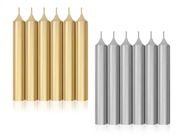 velas c oro plat velas cortas oro plata x 5 unidades
