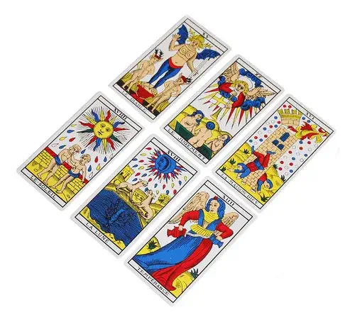 D_NQ_NP_981809-MLA84620002617_052025-O Tarot de Marsella 78 cartas joker con guía
